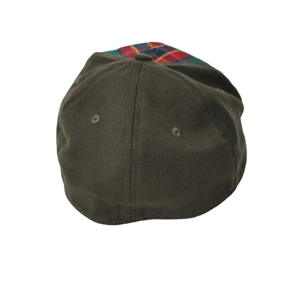 Cap Webelos Unif Flex Baseball Trucker Cap Hat Adult One Size Fitted Green Plaid - Picture 3 of 5